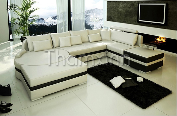 Thảm trải sàn sofa màu đen dành cho người mệnh Thủy